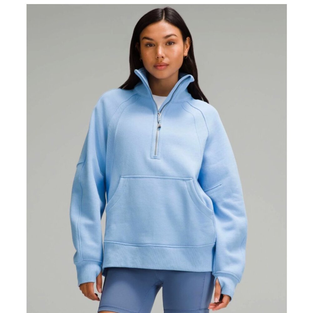 Sinatra Blue Lululemon Scuba Oversized Long Funnel Neck Half-Zip – XS/S
